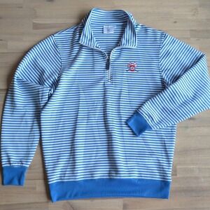 Bald Head Blues Mens Sm Blue White Quarter Zip Golf Performance Pullover